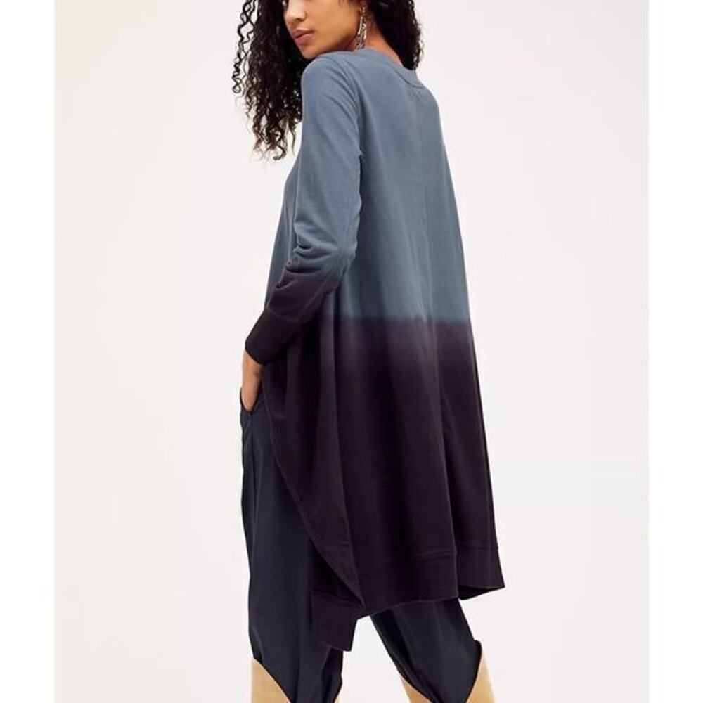 Nicholas K Aksel Sweater High Low Blue Ombre Dip Dye Free People Size Small